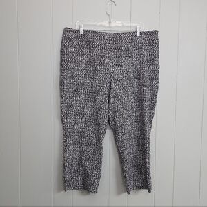 Hilary Radley Black And White Check Print Elastic Waist Cropped Pull On Size XXL